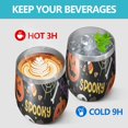 thumbnail image 4 of 12oz Stemless Wine Tumblers Halloween Spooky Words and Icons Vacuum Insulated Stainless Steel Travel Tumbler Cups Mug with Lid and Straw for Champaign,Cocktail,Beer with Cleaning Brush, 4 of 5