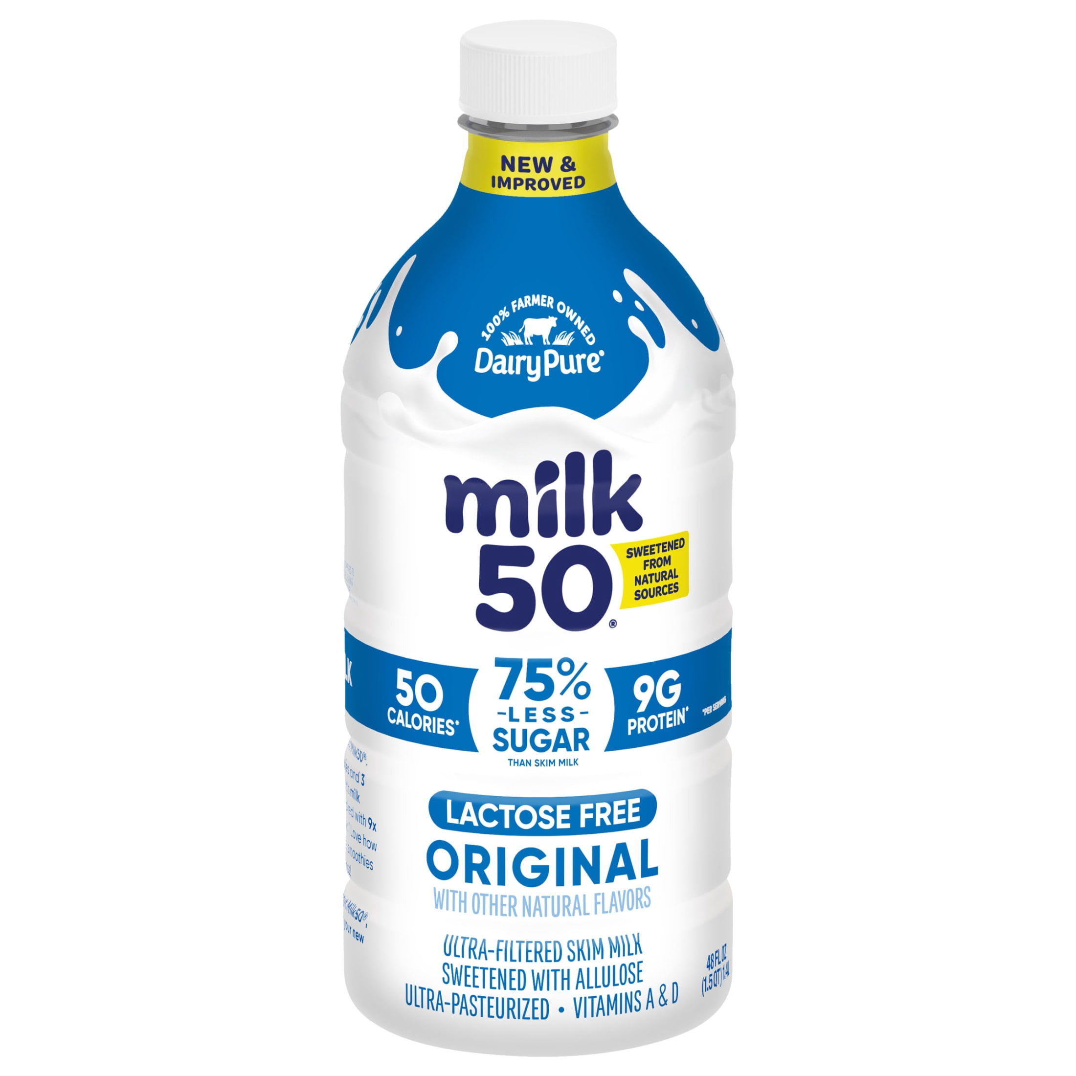 DairyPure Milk50 Original Lactose Free Skim Milk, 48 Fl Oz