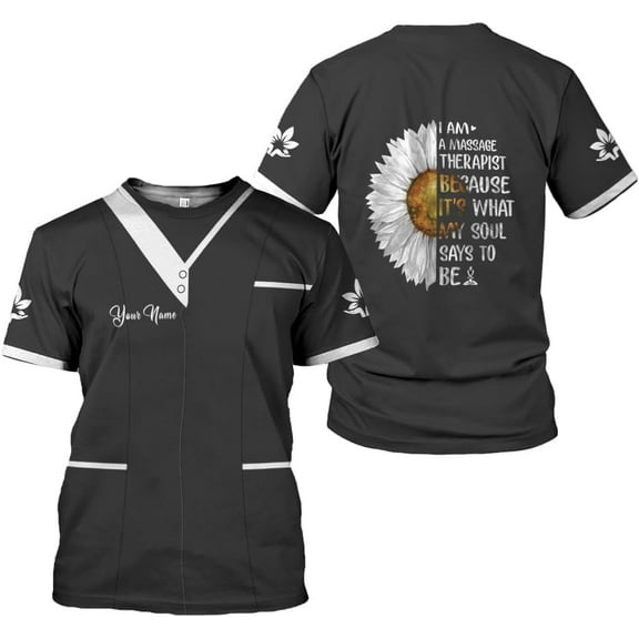 Personalized Massage Therapist Women's T-Shirt - Spa Uniform, Gift (T-shirt, S)