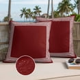 thumbnail image 3 of Red Geometric Outdoor Pillow Covers 26x26 Set of 2,Waterproof Patio Throw Pillowcase Protectors,Country Farm Traditional Chinese Tile Decorative Pillow Shams Cushion Covers for Seat Bed Couch Sofa, 3 of 8