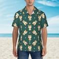 thumbnail image 5 of Uemuo Cute Shiba Printed Regular Fit Short Sleeve Casual Hawaiian Shirt for Men,Aloha shirt,Tropical shirt,Floral print shirt,Vacation Beach shirt-Medium, 5 of 9