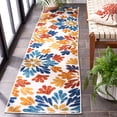 thumbnail image 3 of SAFAVIEH Cabana Georgiana Floral Indoor/Outdoor Runner Rug, Creme/Red, 2' x 12', 3 of 13