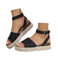 thumbnail image 2 of WILLBEST Sandalias De Mujer Para Vacaciones Informales Y Al Aire Libre. Diseño De Punta Abierta Con Parte Superior De Cuero Y Tacón De Cuña Para Atuendos De Verano Como Jeans Y Vestidos., 2 of 8