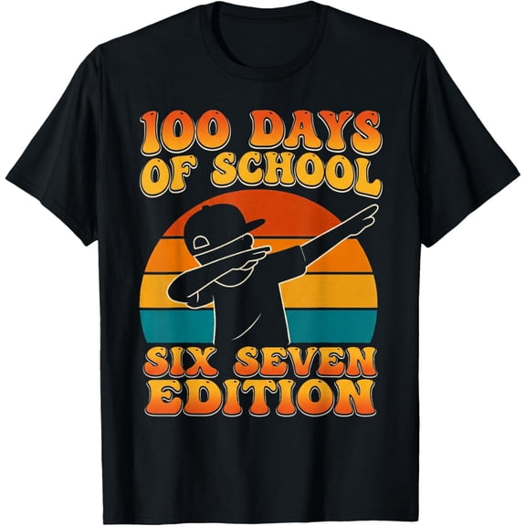 67 Dabbing 100 Days of School 6 7 100th Days Students Adult T-shirt