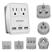 World Travel Adapter Kit Justcool Universal Power Plug Adapter With 3 Usb Ports 2 Outlets For Us Italy France Germany China Japan Uk Spain Europe Asia Type A B G L E F I Walmart Canada