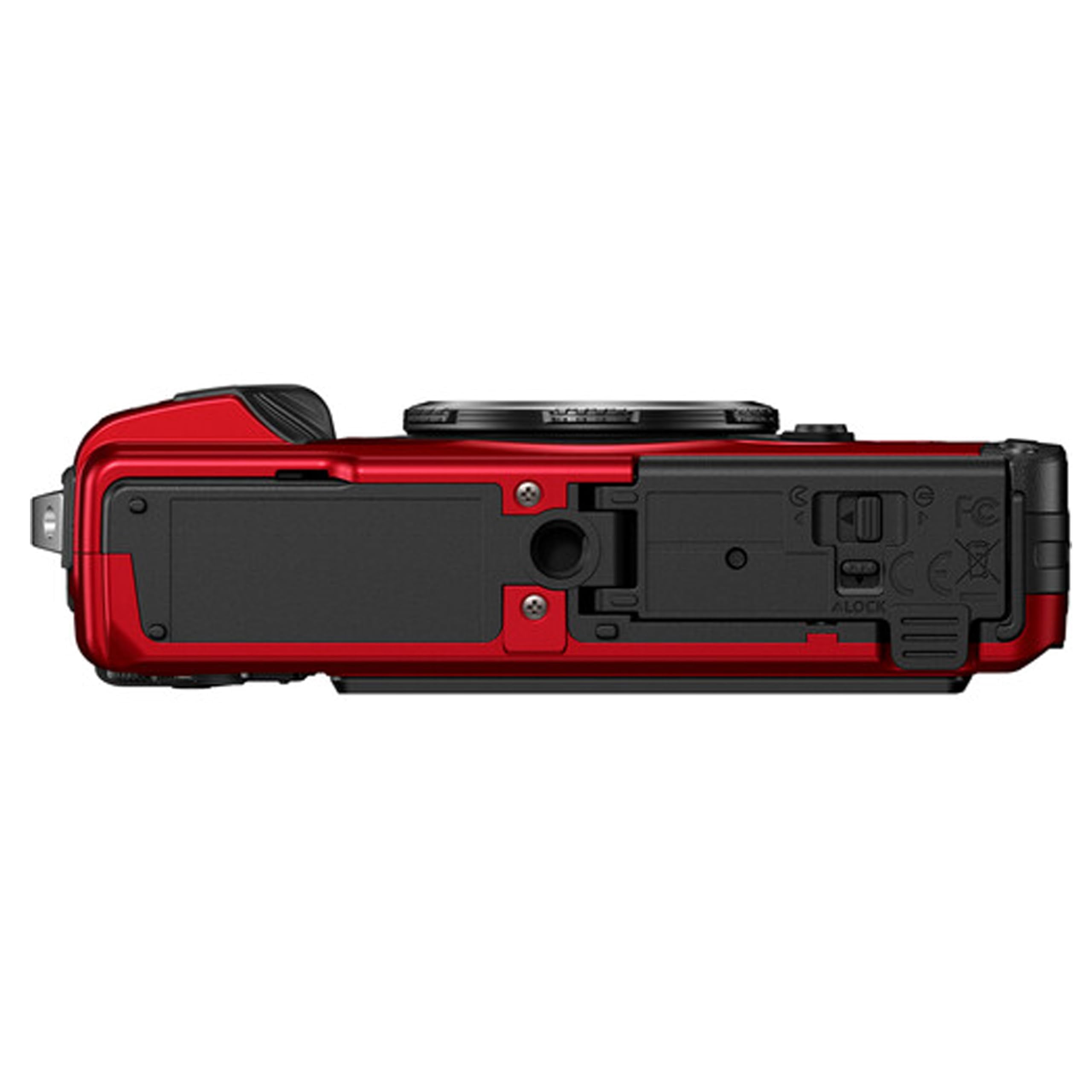 OM SYSTEM Tough TG-7 Digital Camera, 12 MP, 2x Digital Zoom, Waterproof, Red, with 128GB Extreme PRO Memory (Rugged Bundle)