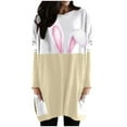 thumbnail image 2 of Pntutb Hauts Décontractés à Manches Longues pour Femmes T-Shirts Décontractés Amples pour Femmes Tunique Imprimée Joyeuse Journée de Pâques Hauts Longs T-Shirt à Manches Longues Col Rond Blouses avec Poche Rabais, 2 of 3