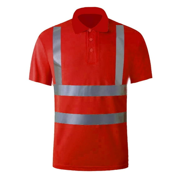 GZWYHT Mens Polo Shirts,Mens Shirts High Visibility Sweatshirt For Men Pullover Hi Vis Hoodie Pullover Sweatshirt Reflective Short Sleeve Sweatshirt Tops Big And Tall Shirts,Workout Shirts Red XL