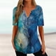 thumbnail image 1 of ICHUANYI Clearance Women Fashion Casual Printing Shirts Short Sleeve Loose Tee Tops Tunic Blouse(Dark Blue, XXL) ICHUANYI WER2023081002444, 1 of 5