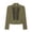 Army Green, variant on Women's Military Style Cropped Jacket, Embroidered Button Long Sleeve Outer Top, Fall Open Front Casual Outwear Coat for Party and Special Occasions, Sizes XS-L