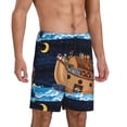 thumbnail image 2 of Naloa Ocean Scene with Noah's Ark Men's Short Pajama Pants, Lounge Comfort Shorts with Elasticized Waistband and Side Pockets - Medium, 2 of 9