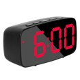 thumbnail image 1 of Reloj despertador digital inteligente para mesita de noche, LED rojo, para viajes, USB, con función de repetición de fecha y temperatura de 12/24 horas para dormitorio, color negro, 1 of 4