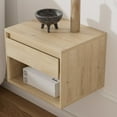 thumbnail image 6 of Joyyskill Mid Century Modern Floating Nightstand Set of 4, Wall Mounted End Table with Drawer and Open Compartment Wooden Bedside Night Stand Small Storage Cabinet, Light Oak, 6 of 7