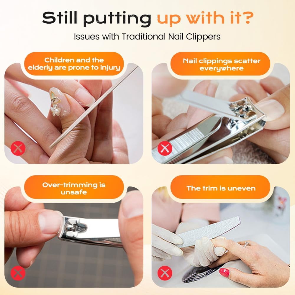 ABPETE Electric Nail Clipper,Nail Clippers File for Seniors,2 Speeds Automatic Fingernail Nail Trimmer,Electric Toe Nail Clippers USB Rechargeable for Adults,Baby,Kids (1PC)