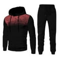 thumbnail image 2 of SEMIMAY Men's Fall Winter Sports Two-piece Suit And Leisure Fitness Polka Dot Hoodie Sweater And Trousers Suit Winter Warm Suit, 2 of 9