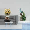 thumbnail image 2 of Escultura de mesa,Escultura de cabeza de tigre Estatua moderna de sobremesa,Figura de escritorio,Estante de estatua de pavo real para escritorio,decoración del hogar,Figura decorativa creativa, 2 of 8