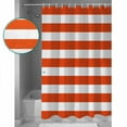 thumbnail image 4 of Orange and Shower Curtain, 60" x 72", White Stripes Waterproof Bathroom Curtain Washable Shower Curtain Set with 12 Hooks, 4 of 6