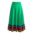 thumbnail image 6 of Umfun Women's Colorful Striped Maxi Skirt Elastic High Waist A-Line Flowy Skirt Summer Vacation Skirt, 6 of 8