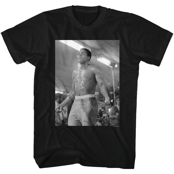 Muhammad Ali Sweatin' And Skippin' Black Adult T-Shirt