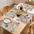 thumbnail image 5 of Boho Morocco Placemats Set of 6 Retro Farmhouse Ethnic Neutral Aesthetic Place Mats Indoor Wipeable Table Mats Washable Cloth Dining Table Placemats for Kitchen Holiday Party Home Decor 13x19 Inch, 5 of 9