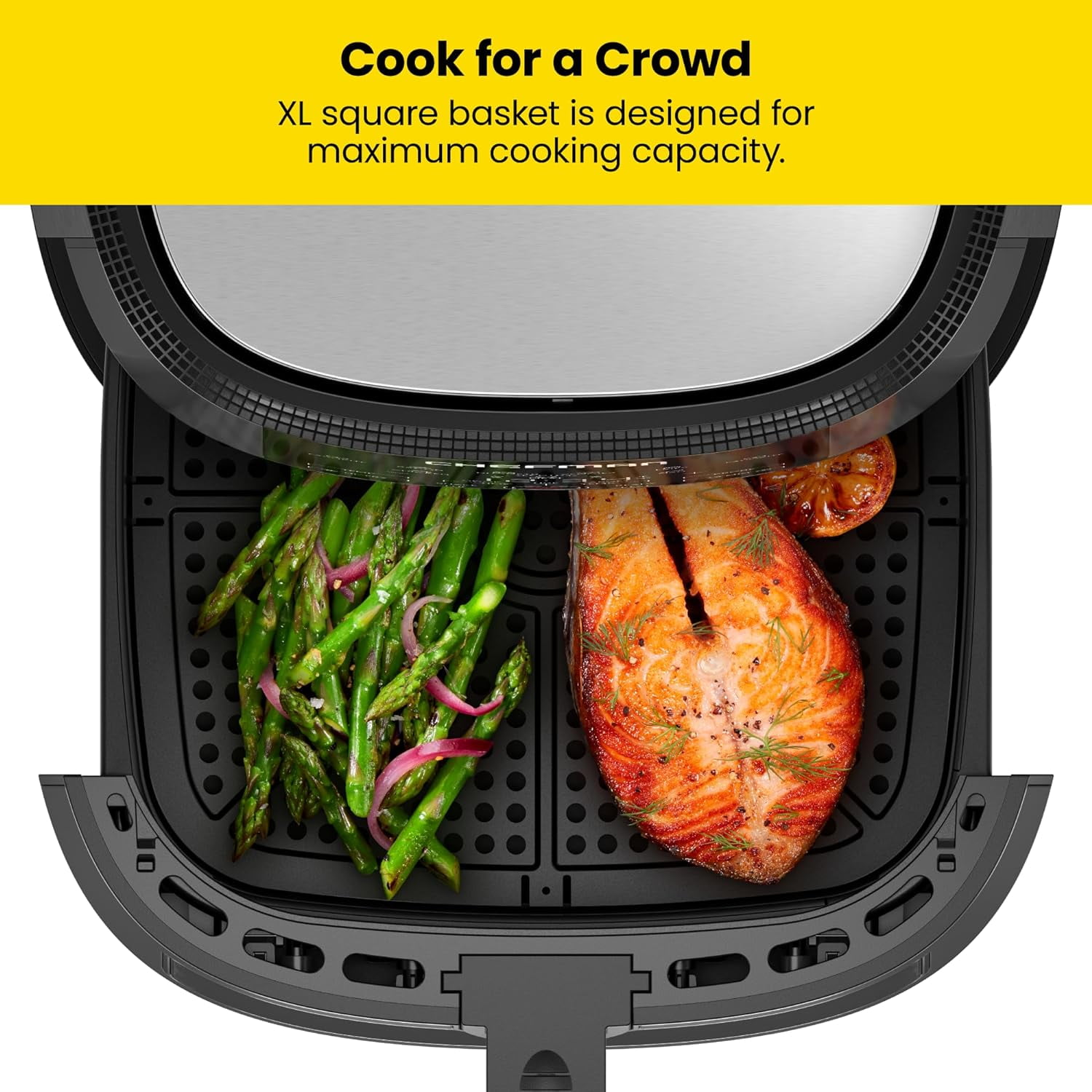 Chefman Turbofry Air Fryer w/ Digital Controls, 8 Qt Capacity, Windowed Basket - Stainless Steel