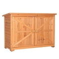 thumbnail image 3 of Zimtown 38in Outdoor Wooden Sheds Storage Cabinet w/ Doors,Garden Fir Tool Shed, 3 of 10