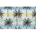 thumbnail image 2 of Palm Tree Kitchen Curtains 2 Panels UV Protected Tier Curtains, Half Window Curtains Kitchen Tiers for Guest Room Bathroom Sink Laundry Room Basement,24"x27", 2 of 7