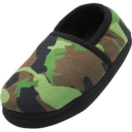 

NORTY Toddler Boys Memory Foam Slippers Loafers Green Camo - Runs 1 Size Small
