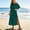 *Army Green, variant on Women's Off Shoulder Maxi Dress, Casual Solid Color Split Hem Beach Dress with Pockets Army Green,Women's Plus M