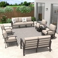thumbnail image 6 of Kullavik Aluminum Patio Furniture Set with 2 Swivel Rocking Sofas 9-seat Metal Outdoor Furniture Patio Conversation Set w/5.1" Cushions for Patio, Backyard, Poolside-Sand, 6 of 7