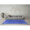 thumbnail image 3 of Ahgly Company Indoor Square Oriental Blue Industrial Area Rugs, 3' Square, 3 of 4