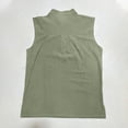 thumbnail image 6 of Men's Stand Collar Button Linen Tank Top Sleeveless Vest Henley T-Shirt Summer Breathable Tee Base Tops Army Green-A, 6 of 9