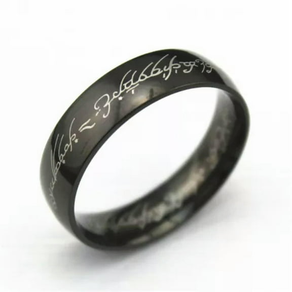 EOEMY Lord Of The Rings The One Ring Lotr Stainless Steel Wedding Aragon Wedding Ring-Black-7-6mm