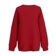 thumbnail image 4 of Oversized Sweatshirt Pullover for Women Trendy Crewneck Casual Baggy Sweater with Poket Long Sleeve Tops Solid Color (XL, Wine|1/4 Zip), 4 of 4