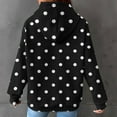 thumbnail image 6 of QATAINLAV Fall Outfits for Women 2024 Waffle Knit Hoodies Fashion Polka Dot Hooded Sweatshirts Casual Long Sleeve Pullover Tops with Pocket, Black, XXL, 6 of 7