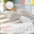 thumbnail image 3 of Beige Striped Duvet Cover Set, Modern Farmhouse Beige White Stripes Soft Duvet Cover Twin Size Bedding Set 4 Pieces, 1 Quiltcover and 2 Pillowcases with Zipper, 1 Bed Sheet for All Seasons, 3 of 9