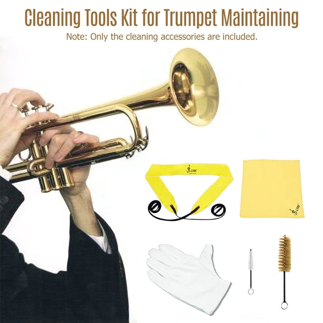 Labymos Trumpet Cleaning Tools Kit with Through Cloth Cleaning Cloth Brush Gloves