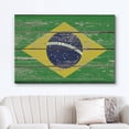 thumbnail image 2 of wall26 Canvas Print Wall Art Brazilian Flag on Vintage Retro Wood Panels Pop Culture Cultural Digital Art Modern Art Traditional Colorful for Living Room, Bedroom, Office - 12"x18", 2 of 5