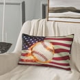 thumbnail image 5 of Gukieu Baseball Ball With Flag Print Plush Pillow Cover, Hidden Zipper Pillow Protector without Pillow Core, Suitable for Bedroom, Office, Car Decoration-16"x24", 5 of 6