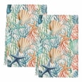 thumbnail image 2 of Coastal Beach Kitchen Towels Set of 2, Nautical Summer Coral Starfish Shell Absorbent Dish Towels for Kitchen, Microfiber Hand Towel, Quick Drying Tea Towel for Cleaning Decorative Dishcloths, 2 of 7