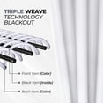 thumbnail image 6 of BNM Solid Blackout Back Tab Curtains, Set of 2, 52" x 84", Snow White, 6 of 11