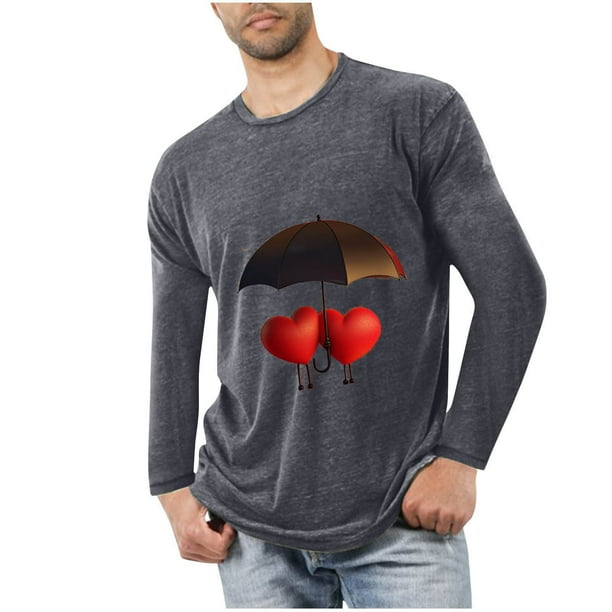 Blusas y camisas de manga larga con cuello redondo para hombre, deportivas, fitness, hogar, pijamas navideños estampados, camiseta de manga larga con cuello redondo, blusa de poliéster para hombre