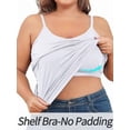 thumbnail image 3 of Charmo Plus Size Tank Tops for Womens Adjustable Strap Cotton Undershirt with Shelf Bra Casual Loose Camisole 1X-5X, 3 of 9