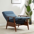 thumbnail image 4 of Terni Wood Arm Push Back Recliner in Performance Fabric - Denim Blue, 4 of 13