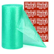 Metronic Bubble Cushioning Wrap Roll 12x36 FT Bubble Roll- Perforated 12×12", 1 Roll Air Bubble Cushioning Roll, 20 Fragile Sticker Labels, Moving Supplies Cushioning Wrap for Packing Shipping Boxes