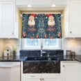 thumbnail image 5 of Yayeee Kitchen Curtains Tier Pair Light Filtering 27"x36" Rod Pocket Short Cafe Window Panel, Blue Christmas Santa, 5 of 7