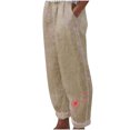 thumbnail image 2 of Summer Saving Wycnly Womens Harem Pants Elastic Waist Pants for Women Fall Vintage Dandelion Print Cotton Linen Long Pants Plus Size Casual Pocket Straight Leg Trousers Fall, 2 of 4