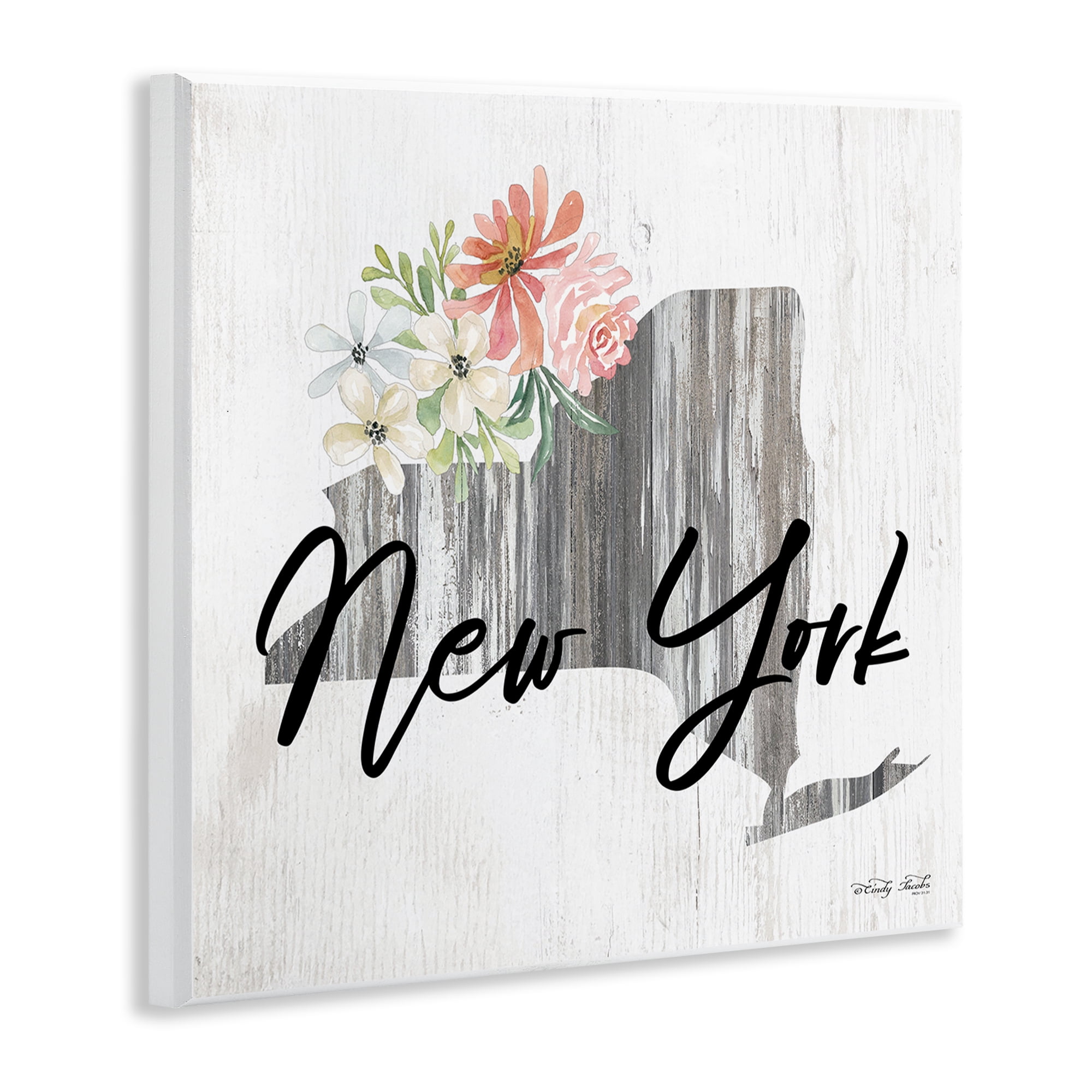 Stupell Industries Shabby Chic New York Botanical & Floral Painting Unframed Art Print Wall Art, 12 x 12