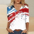 thumbnail image 7 of Womens Fourth of July Shirt 3/4 Sleeve Tunic Tops 250th Anniversary Usa Flag Shirt V Neck Casual Blouse Patriotic Outfit, 7 of 7