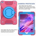thumbnail image 6 of iPad 7th Generation Case 2019 with Hand Strap, Dteck 8th Generation iPad case with 360 Degree Kickstand Shoulder Strap Three Layer Silicone Cover for iPad 10.2 Inch 2019 2020 Releases, Rose+Blue, 6 of 8
